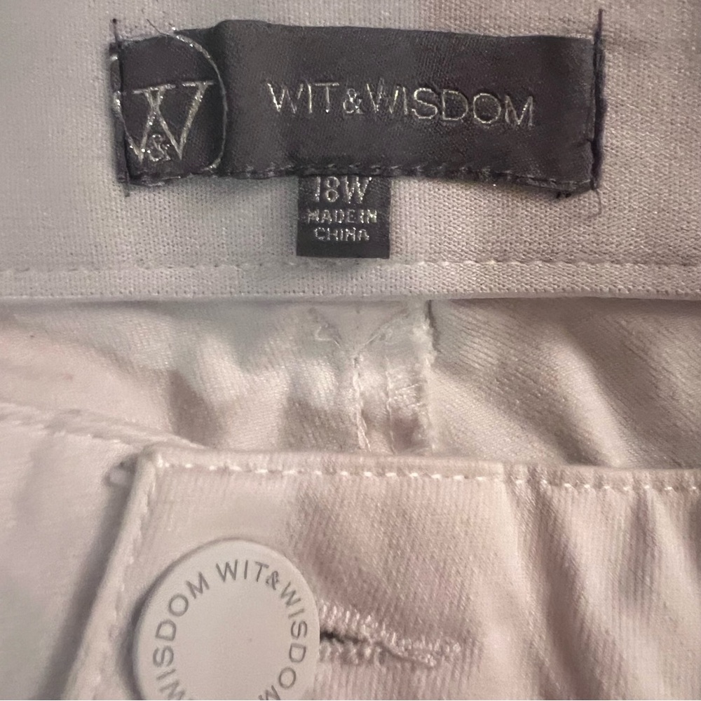 Wit & Wisdom 'Ab'Solution CoolMax High Waist Raw Hem Skinny Jeans White Size 18W - Picture 7 of 10